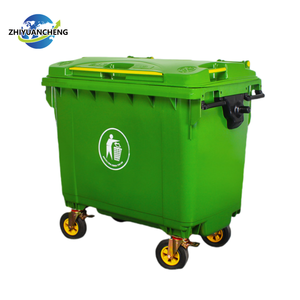 1100L Umweltfreundlicher HDPE Rechteckiger Stehender Recyclingbehälter mit Fußpedal-Deckel und Rädern für den Außenbereich (Induktionstyp) - Product Image 6