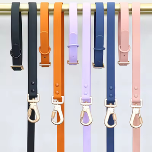 Wholesale Soft Pvc Waterproof Dog Buckle <b>Collar</b> <b>Leash</b> with Custom Logo Tag Luxury Fashion Adjustable Dog <b>Collar</b> Lead Set - Product Image 1