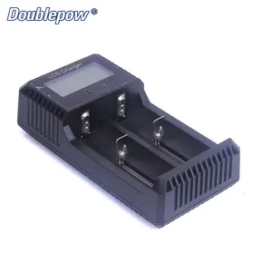 Doublepow快速5W 2插槽USB充电器ce认证Qi UK插头，适用于AA/AAA 1.2V圆柱形锂离子电池ABS材料