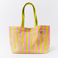 Sac fourre-tout personnalisé à monogramme, grande capacité, sac à bandoulière, sac de plage rayé pour femmes, usage quotidien
