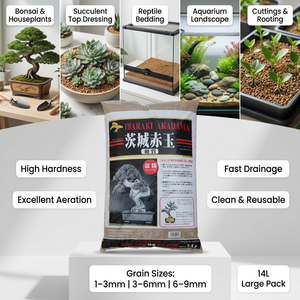 Akadama dur d'Ibaraki 1-3mm 3-6mm 6-9mm Sac de 14L pour substrat de reptiles et <span class=keywords><strong>plantation</strong></span> de fleurs - Product Image 1