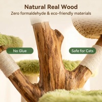 Structure d'escalade pour chat en bois naturel de luxe, grand modèle, style classique moderne, avec lit moelleux, écologique, facile à assembler, emballage carton, Noël