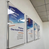Papan Iklan Akrilik Transparan Bingkai Tampilan Menu Terpasang di Dinding untuk Toko Ritel Restoran Tanda Bisnis ZL 117A