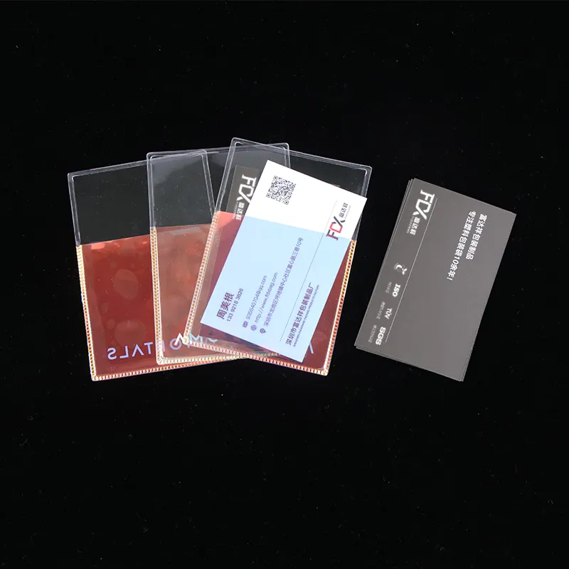 Bolsa transparente de plástico con logotipo de impresión personalizada, soporte para tarjeta de identificación, impermeable, Pvc