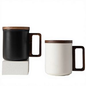 Taza de Café de Porcelana Blanca Negra Mate de Estilo Nórdico Minimalista, con Logotipo Personalizado Impreso, Libre de BPA, Apta para Microondas, de Gran Capacidad, Apta para Lavavajillas - Product Image 4