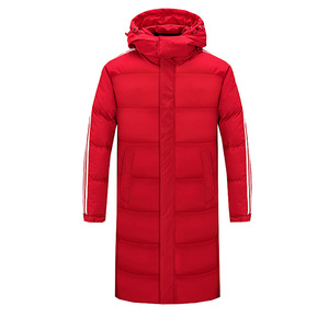 Giacca 2425 in cotone lungo piumino invernale con cappuccio caldo abbigliamento sportivo casual con cerniera lunga per adulti impermeabile può stampare l'emblema della squadra - Product Image 5