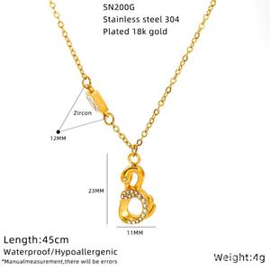 Collar Clásico de Oro con Circonita Natural, Resistente a la Decoloración, Cadena Fina de Acero Inoxidable de 18k para Mujer - Product Image 3