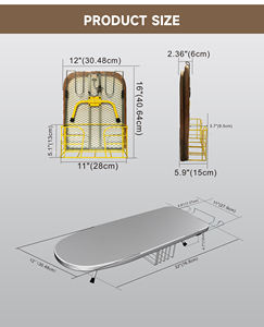 Planche <span class=keywords><strong>à</strong></span> <span class=keywords><strong>repasser</strong></span> pliable avec <span class=keywords><strong>support</strong></span> de fer avec gain de place de stockage avec crochet de suspension pratique avec panier - Product Image 2