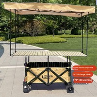 Chariot pliable avec table relevable haute et plateau de toit