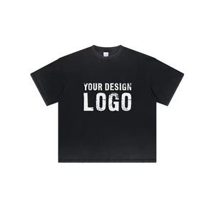 Camiseta de Hombre Holgada Vintage Teñida y Lavada de 275g con Logotipo Personalizado, Estilo Casual para Exteriores, Hombros Caídos, Color Degradado, Talla Grande - Product Image 1