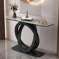 Table console moderne de luxe en acier inoxydable et bois doré pour la maison Meubles de salon pour villas et entrées