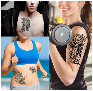 Pegatinas <span class=keywords><strong>de</strong></span> <span class=keywords><strong>tatuajes</strong></span> temporales <span class=keywords><strong>de</strong></span> gran tamaño para hombre y mujer, pegatinas negras <span class=keywords><strong>de</strong></span> gran tamaño, 62 hojas, 10 <span class=keywords><strong>tatuajes</strong></span> <span class=keywords><strong>de</strong></span> gran tamaño que se ven <span class=keywords><strong>reales</strong></span> - Product Image 4
