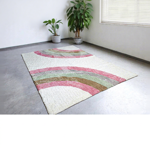 Modern High Cotton Plush Area <b>Rug</b> for Home & Office Custom Logo Branding Non-Slip <b>Washable</b> Multi Colors Custom Sizes Available - Product Image 1