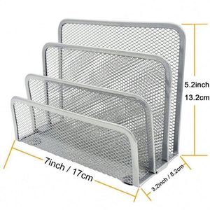 Document File Paper Letter Desktop Tray Desk Organizer 3 Compartments Metal Storage Stand File Storage Rack Holder - Product Image 2