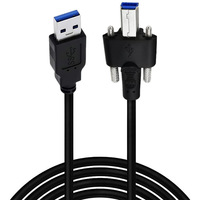 Cable USB de Cobre con Tornillos, Versión USB 3.0, Velocidad de 5 Gbps, Adaptador USB-A a USB-B para Transferencia de Datos, Impresoras, Discos Duros, Computadoras