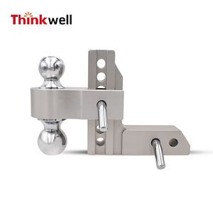 Soporte de Bola de Remolque Ajustable de Aluminio Thinkwell, Enganche de Remolque de Doble Bola, 4 Orificios, Accesorios para Automóviles de Alta Resistencia - Product Image 1