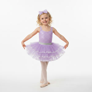 Vestido de Ballet con Lentejuelas Rosas para Niñas, Disfraz de Danza Brillante con Tirantes Dobles y Falda de Tul en Capas para Recitales y Cumpleaños - Product Image 4