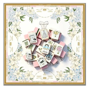 Tessere di Mahjong in Acrilico con Motivo Floreale e Abito da Sposa, <span class=keywords><strong>Gioco</strong></span> Artistico Americano per Passatempi, Regalo a Tema Matrimonio - Product Image 2