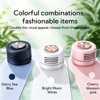Mini ventilateur portable léger et silencieux avec batterie intégrée, 3 vitesses, rechargeable par USB, pour bureau, extérieur, mains libres, à clipser, pour voiture et hôtel