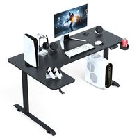 BEISIJIE coin moteur unique bureau d'ordinateur en option assis debout Table de bureau réglable en forme de L Table de jeu de bureau