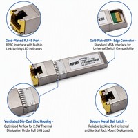 Módulo Transceptor Ethernet 10G SFP+ de Cobre RJ45 10GBASE-T 100m, Plug and Play, Intercambiable en Caliente, Compatible con las Principales Marcas de Switches