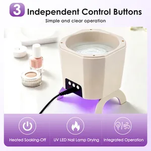 Appareil électrique pour retirer le vernis gel, lampe UV LED pour ongles avec bol chauffant pour dissoudre le vernis, 2 en 1, sécheuse à vernis gel, outil de manucure et pédicure - Product Image 6