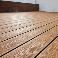 Plancher composite WPC gaufré ignifuge pour extérieur, revêtement de sol en bois-plastique antidérapant pour projets de jardin