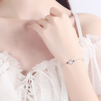 Bijoux fins en gros 925 argent Sterling plaqué rhodium étoile planète lien chaîne Bracelet pour femme