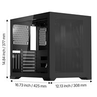 Boîtier PC Mid-Tower à double compartiment pour jeux avec panneaux en verre trempé, filtre anti-poussière magnétique et gestion des câbles - MATX