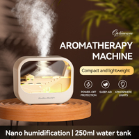 Mini Diffuseur d'Huiles Essentielles Paysage 250ml, Humidificateur d'Air Électrique de Bureau à Brume Froide, Veilleuse Colorée pour la Maison