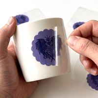 Autocollants personnalisés pour gobelets, encre transférable, impression UV, imperméables, écologiques, couleur intégrale, cadeau CN