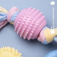Jouet à mâcher durable pour chien en TPR, bâton molaire en forme d'os à picots, interactif pour l'entraînement des chiots, Teddy, anti-ennui, jouet pour animaux de compagnie