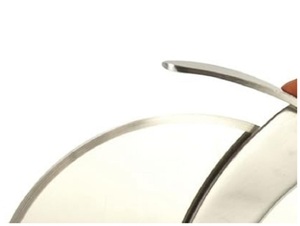 ที่กําหนดเองสแตนเลสเครื่องตัดพิซซ่าครัวเครื่องมือพิซซ่าเครื่องตัดล้อไม้จับพัฟเครื่องตัดขนม - Product Image 2