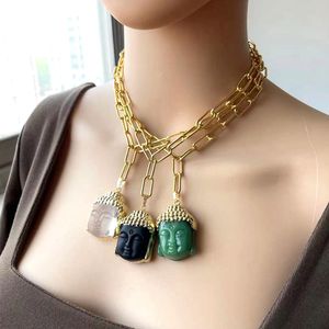 Offre Spéciale <span class=keywords><strong>Or</strong></span> Plaqué Grand Noir Obsidienne <span class=keywords><strong>Bouddha</strong></span> Collier Naturel <span class=keywords><strong>Jade</strong></span> Pierre <span class=keywords><strong>Bouddha</strong></span> Pendentif Collier Bijoux <span class=keywords><strong>En</strong></span> Gros - Product Image 5