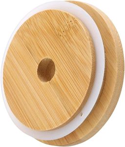 Tapas <span class=keywords><strong>de</strong></span> Boca Regular para Frascos Mason, Tapas Reutilizables <span class=keywords><strong>de</strong></span> Bambú y Madera <span class=keywords><strong>de</strong></span> Acacia <span class=keywords><strong>con</strong></span> Sello <span class=keywords><strong>de</strong></span> Silicona para Recipientes <span class=keywords><strong>de</strong></span> Vidrio - Product Image 3