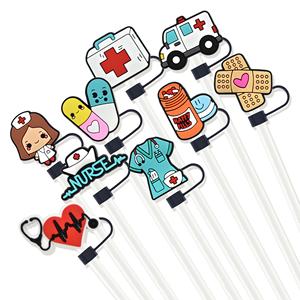 Protège-pailles universels en silicone de 10 mm à motif de dessin animé, très demandés, pour la série médicale, idéaux pour les décorations de fête - Product Image 4