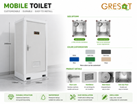 Toilettes mobiles modulaires modernes pour hôpitaux, installation facile, équipées de fixations en acier inoxydable, zones humides et sèches séparées
