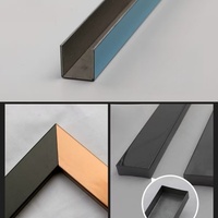 List Pelapis Dinding Modern Desain Dekoratif, Strip Transisi, Dekorasi Cetakan Aluminium Cermin untuk Plafon, Lis Ubin Stainless Steel