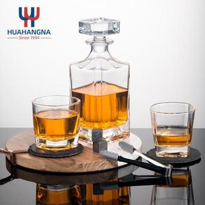 5 Pack <b>Whiskey</b> <b>Decanter</b> Gift Box Custom Etched Whisky <b>Set</b> With 4 Tumbler Glasses and 8 Stones in Wooden - Product Image 3