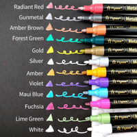 Rotuladores metálicos prémium, juego de 12 bolígrafos de colores surtidos para pintura en roca