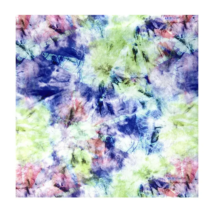 Polyester Spandex Fabric Tie Dyed Printed Fabric Elastic Knitted Fabric Sweat Cloth With Various Patterns And Fashionable Colors
