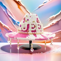 Chapeaux de cow-boy roses à imprimé vache, ornés de perles et de strass en forme de cœur, pour enterrement de vie de jeune fille, vente en gros pour femmes