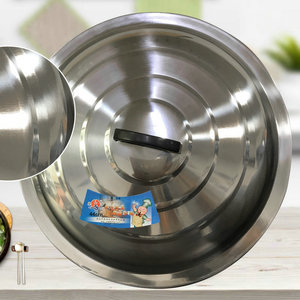 Stainless Steel <b>Pot</b> <b>Lid</b> 44cm Flat Bottom Wok Cover Household Cookware Part - Product Image 1