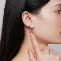 Boucles d'oreilles goutte à goutte colorées pour perroquet design de niche s925 boucles d'oreilles oiseau en argent