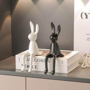 <span class=keywords><strong>Décoration</strong></span> moderne en céramique de lapin de guérison mignon pour la maison pour le <span class=keywords><strong>salon</strong></span> meuble TV porche armoire à vin petites décorations artisanales - Product Image 3