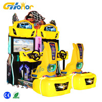 Machine d'arcade de course automobile HD G-Honor Double Player HD Outrun jaune à monnayeur avec garantie d'un an pour parcs d'attractions