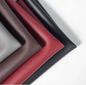 Free Sample Litchi 0.6mm Pvc Faux Leather For Car Seat Abrasion-Resistant Waterproof French Fabric Synthetic Leather