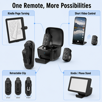 Control Remoto Inalámbrico para Pasar Páginas, Bluetooth 5.0, Manos Libres, Recargable por USB, Accesorios de Lectura para Kindle