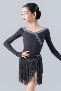 Vestido <span class=keywords><strong>de</strong></span> <span class=keywords><strong>Baile</strong></span> Latino Vennystyle Otoño/Invierno para Niñas, Conjunto <span class=keywords><strong>de</strong></span> Entrenamiento con Manga Larga, Cuello en V, Falda Tassar, Vestido para <span class=keywords><strong>Clases</strong></span> y Presentaciones - Product Image 4