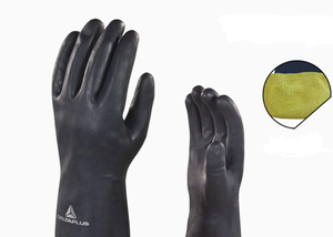 EN ISO 374-5 certificato VE511 in Neoprene nero rivestito con fodera di cotone resistente ai prodotti chimici guanti da <span class=keywords><strong>lavoro</strong></span> - Product Image 2